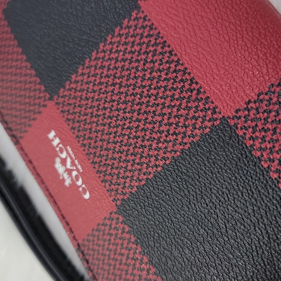 Coach Wristlets Corner Zip Wristlet With Buffalo Plaid Print - Picture 4 of 4